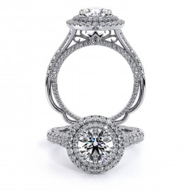 VENETIAN-5065R 14k White Gold Halo Engagement Ring