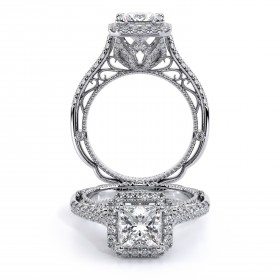 VENETIAN-5061P 14k White Gold Halo Engagement Ring