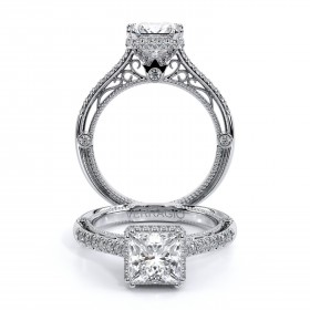 VENETIAN-5081P 14k White Gold Halo Engagement Ring