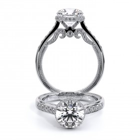 INSIGNIA-7102R 14k White Gold Halo Engagement Ring
