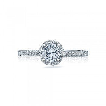 49RDP55 Platinum Tacori Sculpted Crescent Engagement Ring