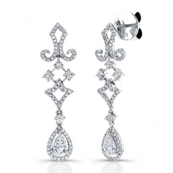 Uneek 18K White Gold Pear Shape Diamond Earrings E216