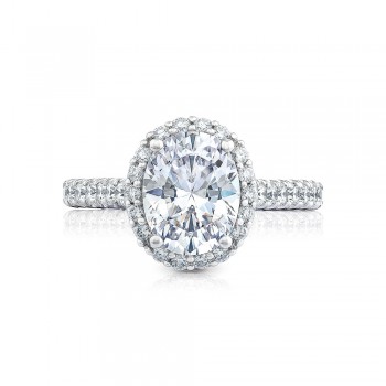HT254725OV95X75 Platinum Tacori Petite Crescent Engagement Ring