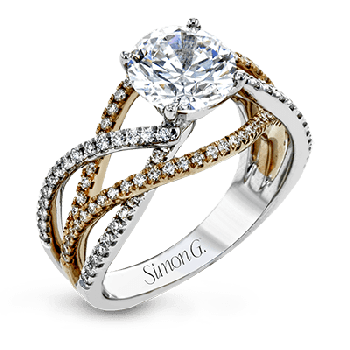 18K WHITE & ROSE GOLD, WITH WHITE DIAMONDS. LR2125 - ENGAGEMENT RING 