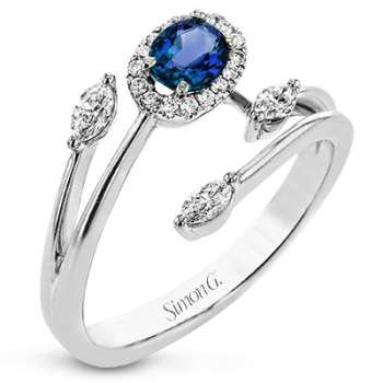 18K WHITE GOLD, WITH WHITE DIAMONDS. LR2265 - COLOR RING 