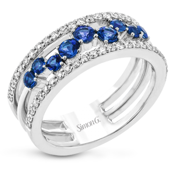 18K WHITE GOLD, WITH WHITE DIAMONDS. LR2303 - COLOR RING 