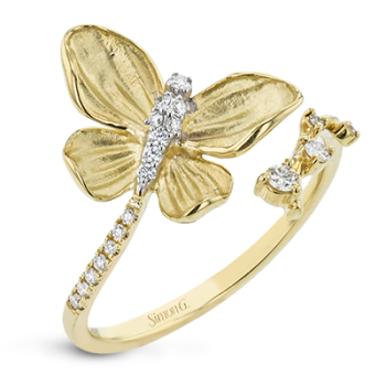18K YELLOW GOLD, WITH WHITE DIAMONDS. LR2767 - RIGHT HAND RING