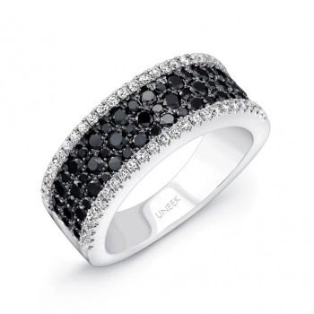 14K White Gold Black Diamond Ring LVR101BL