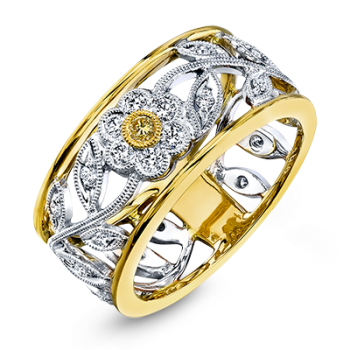 18K GOLD YELLOW & WHITE MR1000 RIGHT HAND RING 