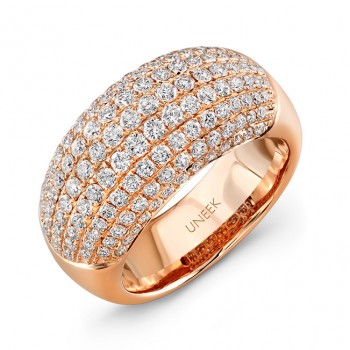 Uneek Pave Set Diamond Rose Gold Ring LVBW015R