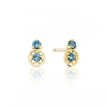 Petite Gemstone Earrings with London Blue Topaz 