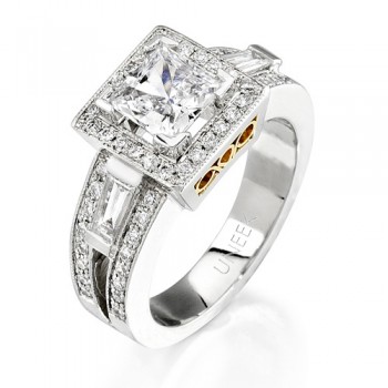 Uneek 18K White Gold Semi-Mount Diamond Ring SM475