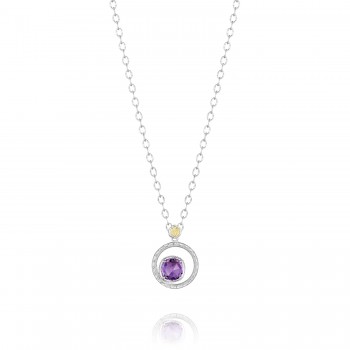 Silver Bloom Necklace featuring Amethyst