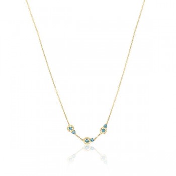 Petite Gemstone Necklace with London Blue Topaz 