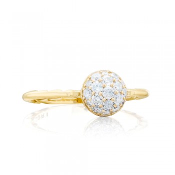 Petite PavÃƒÂ© Dew Drop Ring in Yellow Gold with diamonds