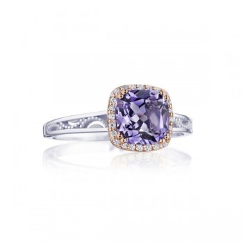 Cushion Bloom Gemstone Ring with Diamonds and Amethyst