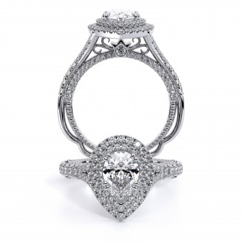 VENETIAN-5065PEAR 14k White Gold Halo Engagement Ring