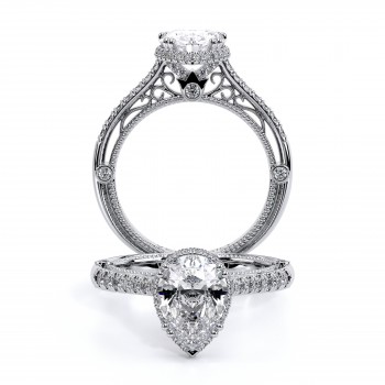 VENETIAN-5081PEAR 14k White Gold Halo Engagement Ring