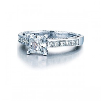 Verragio Princess Cut Channel Set Diamond Engagement Ring